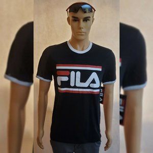 FILA AUTHENTIC LOGO BARS-TSHIRT MEN'S REGULAR FIT CREW NECK SHORT SLEEVE SIZE S